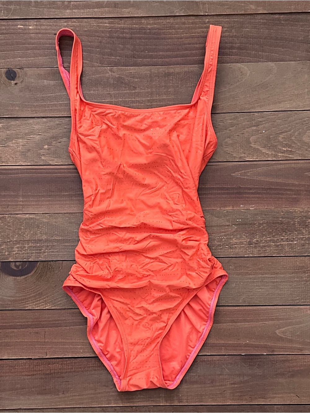 Carmen Marc Valvo Ornate Coral One Piece Swimsuit